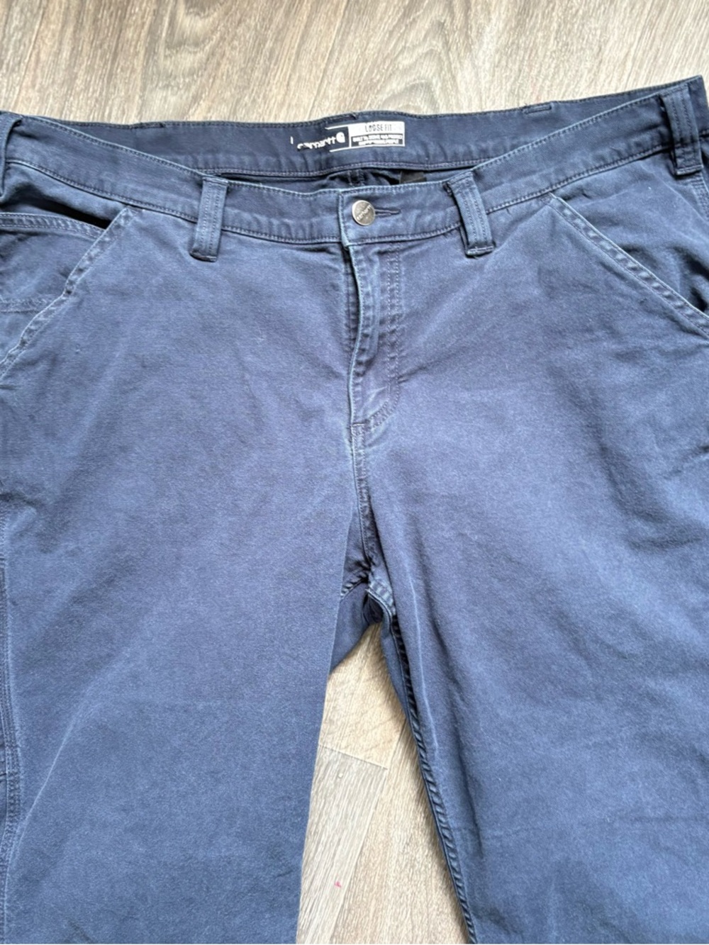 Carhartt Women's Navy Straight-Leg Work Pants - Picture 3 of 6